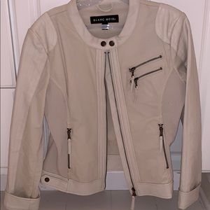 Cream Faux Leather Jacket